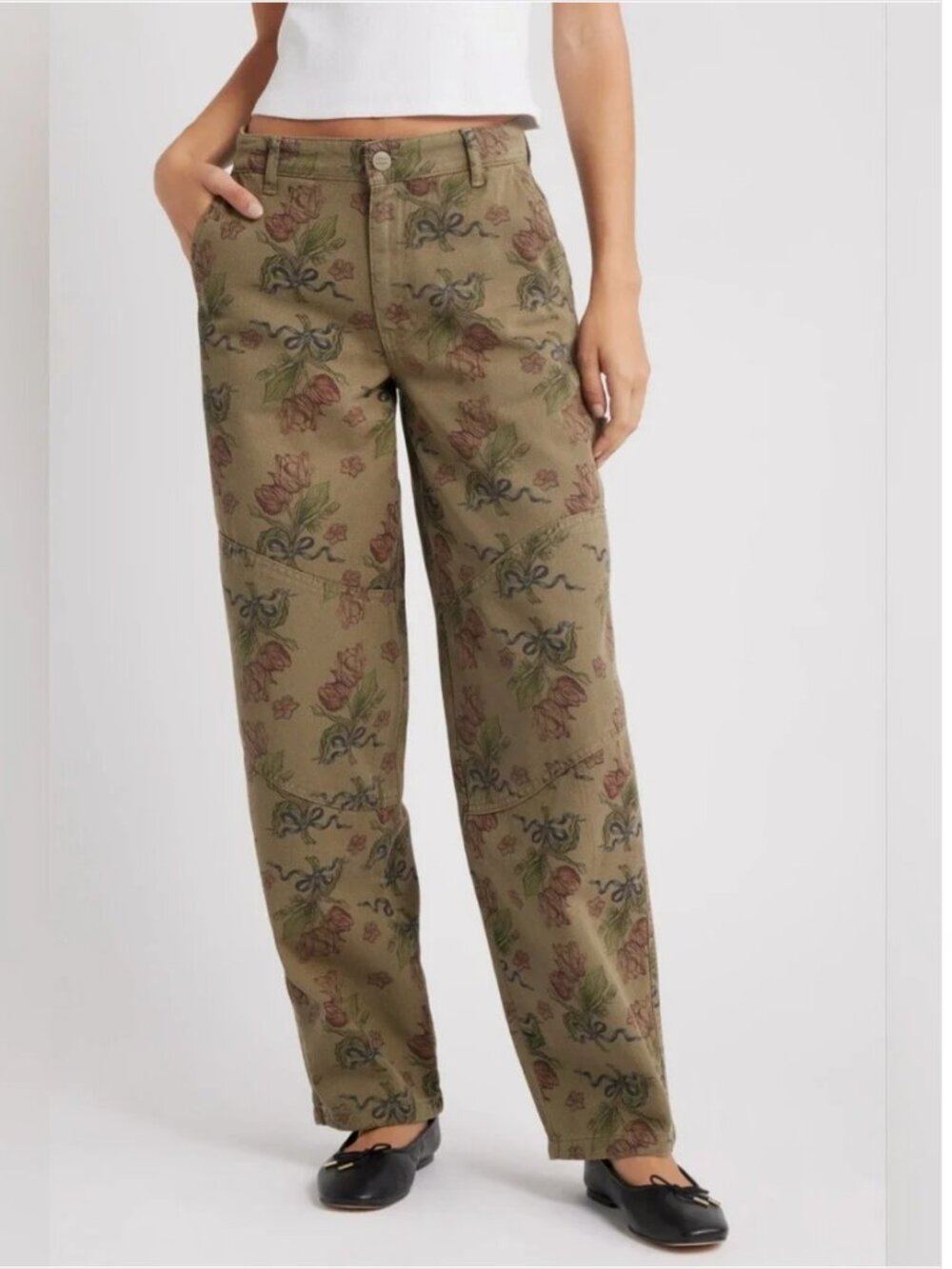 Anthropologie Damson Madder Flower Print Organic Cotton Jeans size 10